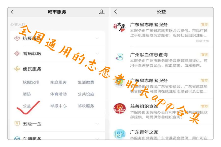 全国通用的志愿者时长app合集